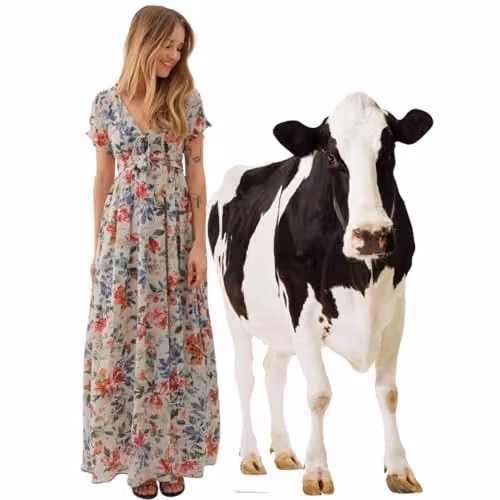 Star Cutouts SC163 Cow Cardboard Cutout, Multicolour, Height: 152 cm