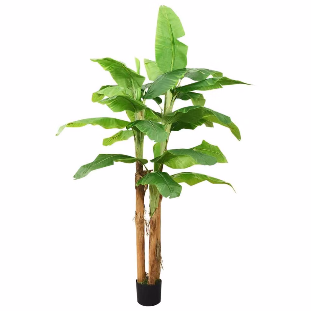 Berkfield Home Realistic Artificial Banana Tree with Pot, Green and Black, 300 cm – 2