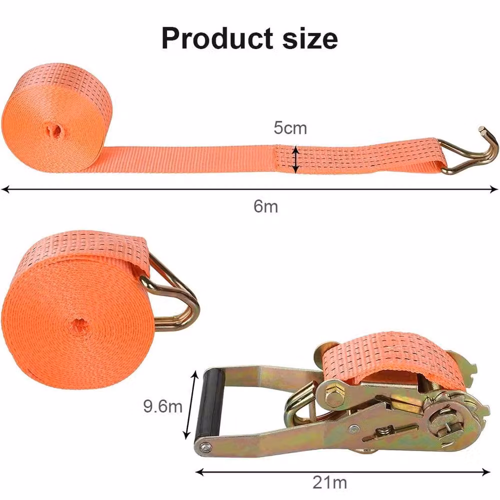 EONLION Orange Ratchet Tie Down Strap with Steel Components – 2