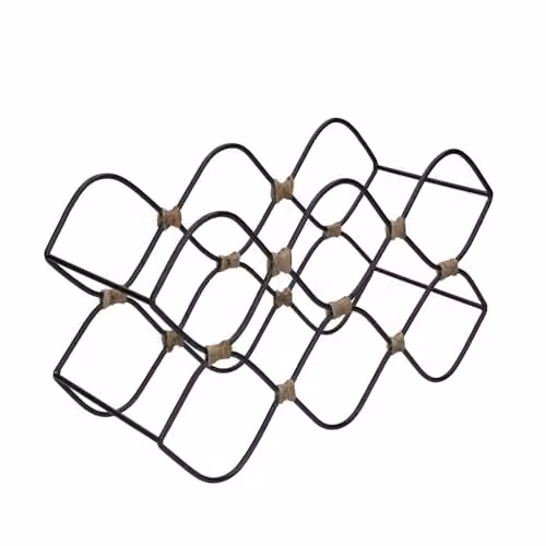 BarCraft 8-Bottle Free Standing Metal Wine Rack, Black, W/D/H: 46 x 13 x 29.5 cm