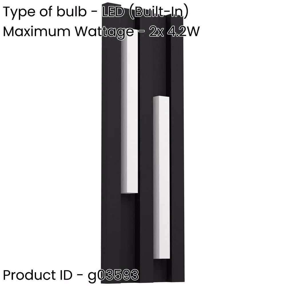 Loops Minimalist Black LED Wall Light with Included Bulb – 2