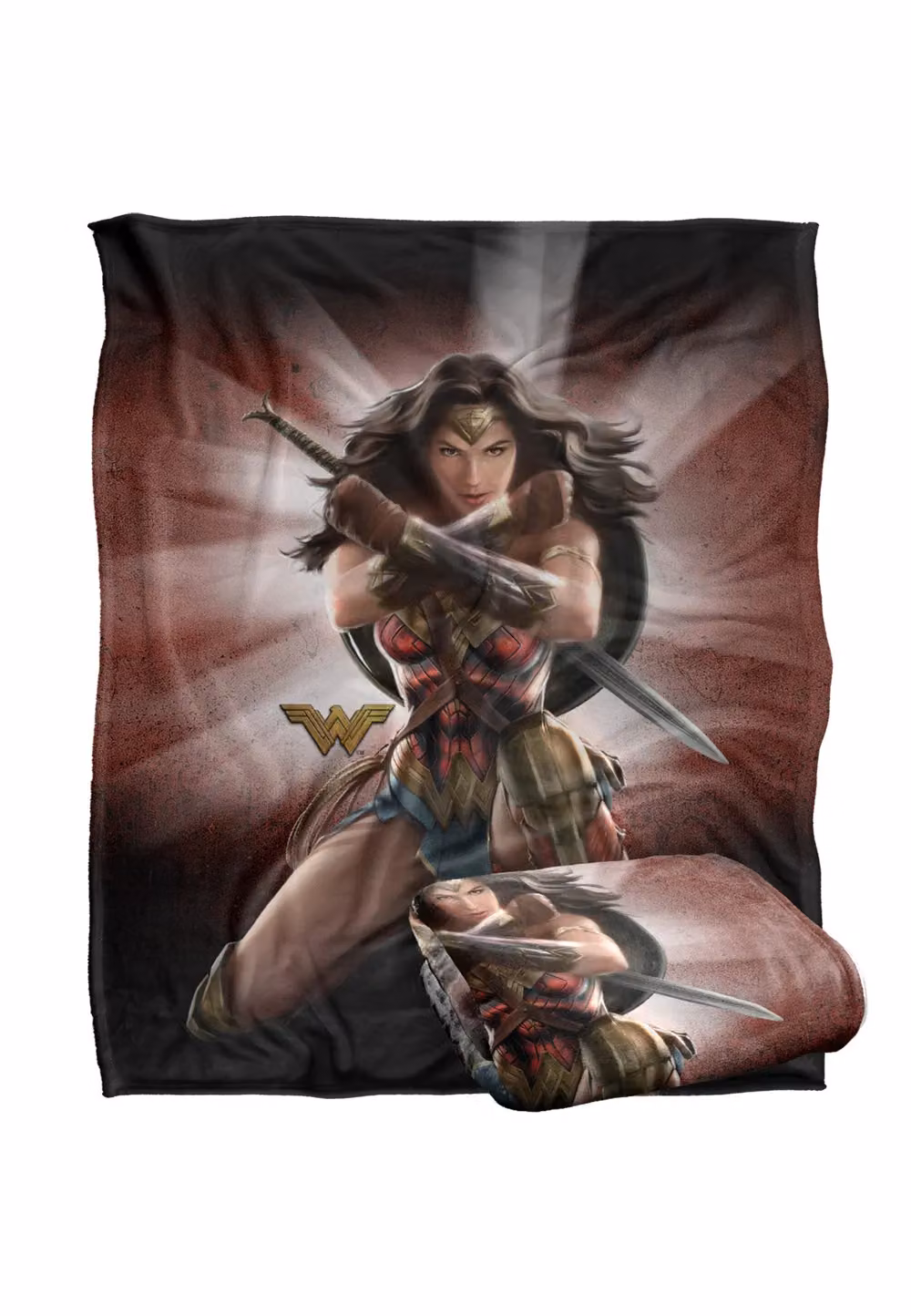 Warner Brothers Wonder Woman Movie Silky Touch Super Soft Throw Blanket in White and Multicolour, W: 152 cm, D: 127 cm – 2