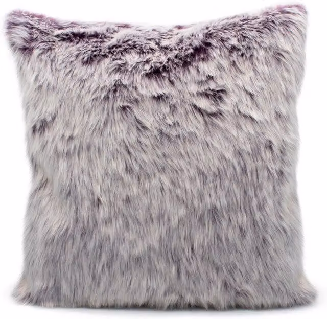 Velosso Luxury Purple Faux Fur Square Cushion, 43 x 43 cm