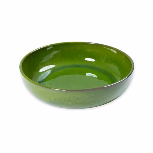Verano Spanish Ceramics Selena Hand Dipped Glazed Ceramic Serving Bowl, Dark Green, Diameter: 27 cm – 3