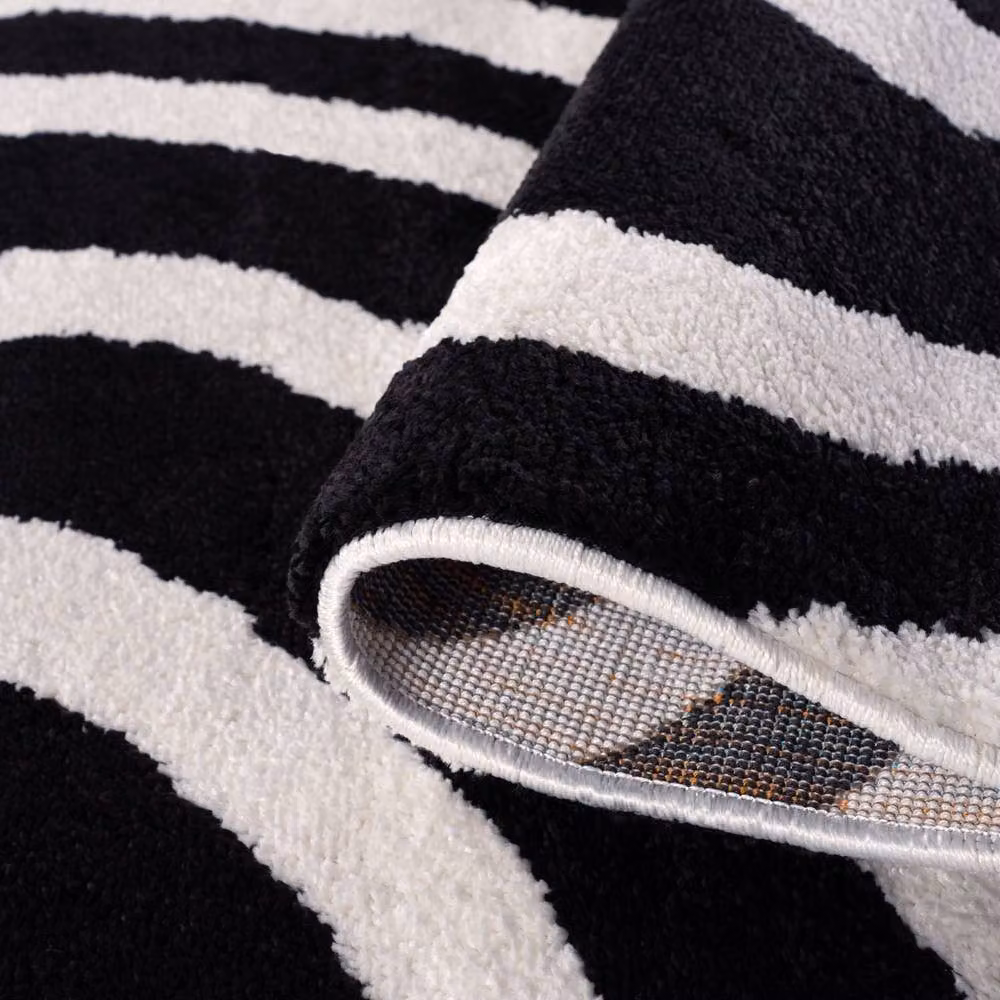 THE RUGS Joli Striped Soft and Dense Pile Living Room and Bedroom Rug in Black, W: 240 cm, D: 340 cm – 6