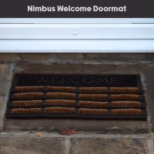JVL Nimbus Tuffscrape Coir and Rubber Doormat, Brown/Beige, W: 40 cm, D: 60 cm – 4