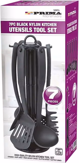 Prima 7-Piece Black Nylon Kitchen Utensil Set