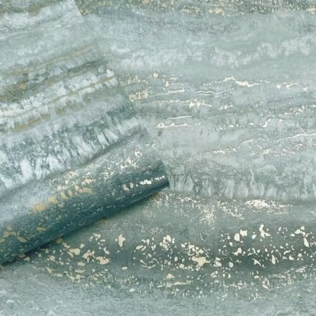 Muriva Abstract Marble Jade Gold Heavyweight Washable Paper Wallpaper in Grey and Gold
