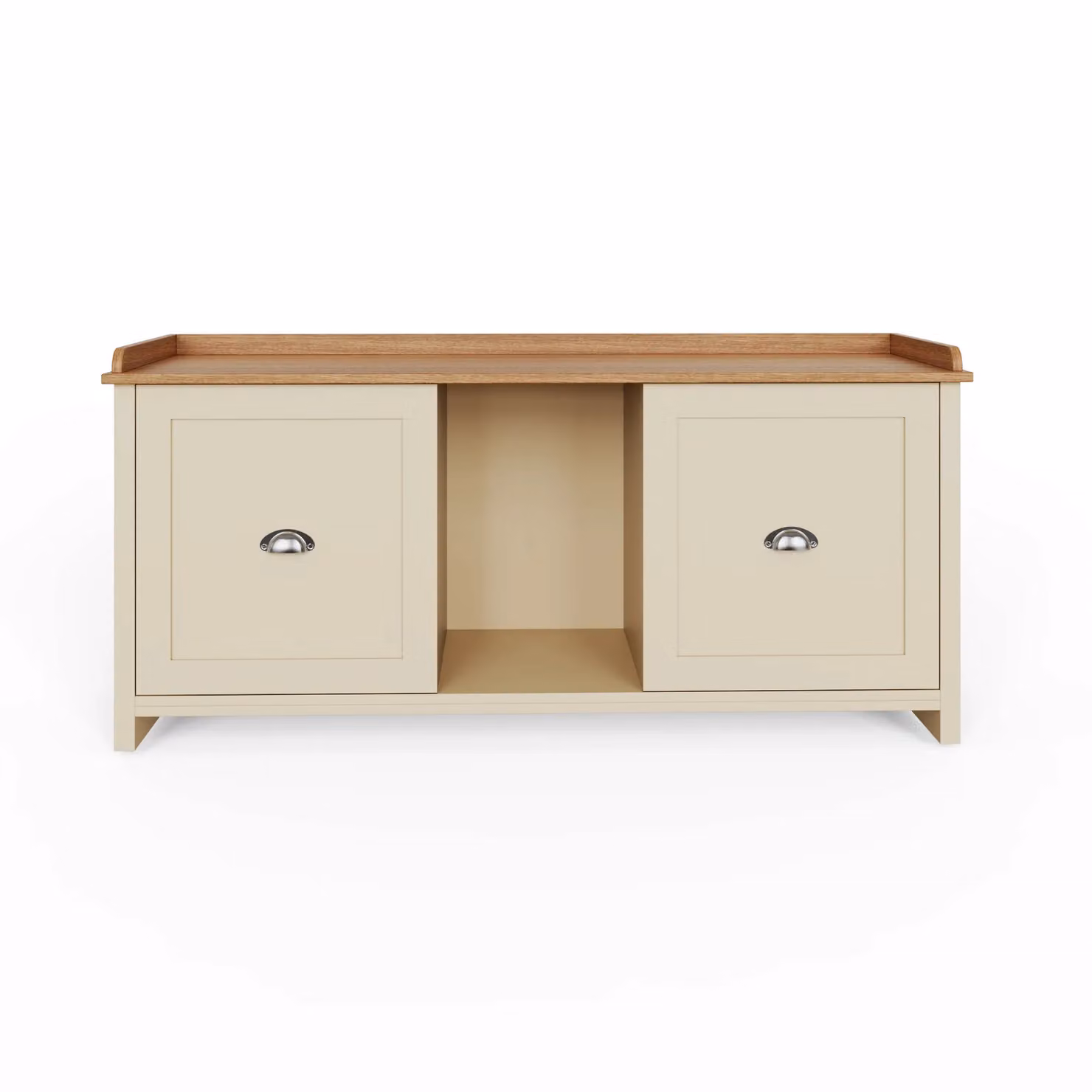 GFW Lancaster Beige Wood 2 Door Shoe Rack – 3