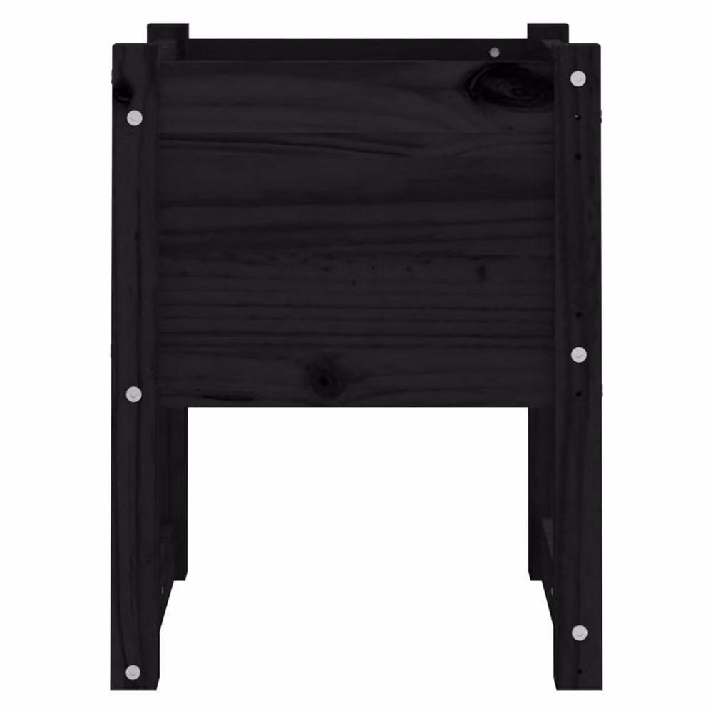 Berkfield Home Set of 2 Black Solid Wood Pine Planter Tubs, W: 40 cm, D: 40 cm, H: 52.5 cm – 5