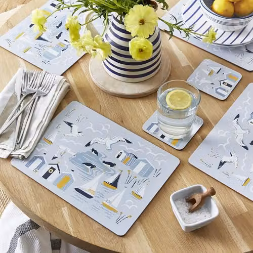 Ulster Weavers Nautical Blue Cork Placemats, Set of 4, W/D/H: 21 x 29 x 0.5 cm – 2