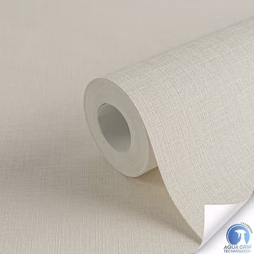 Livingwalls DESIGNDROP Plain Non-Woven Wallpaper in Beige, W: 0.53 m, L: 10.05 m – 2