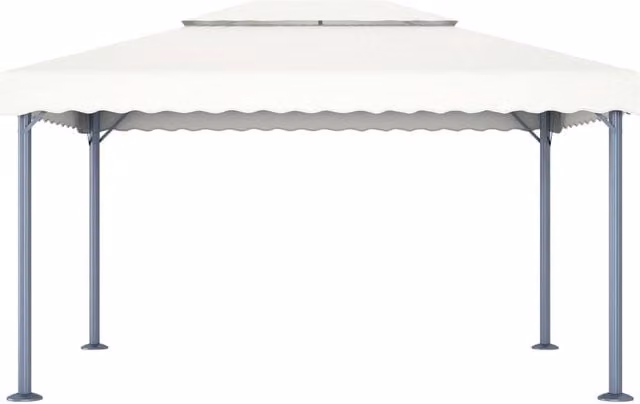 Berkfield Home Hip Gazebo in Beige Aluminium, W/D/H: 400 x 300 x 270 cm