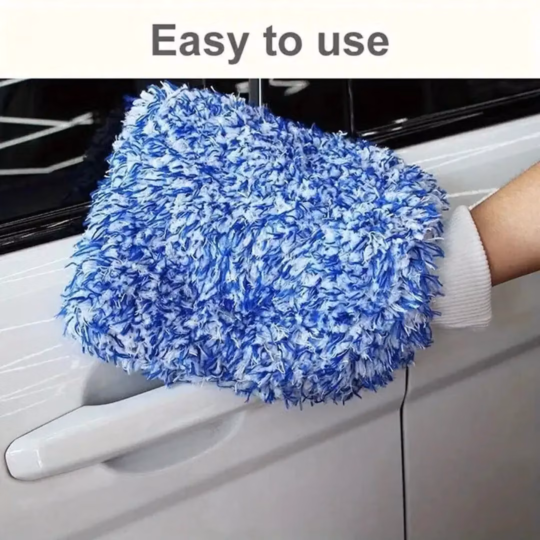 VOGREX Premium Microfibre Car Wash Mitt Glove in Blue (4 Pack) – 3