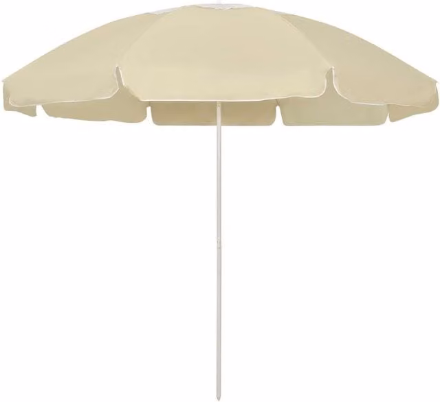 Berkfield Home Sand Yellow Floral Beach Umbrella with Central Pole, Diameter: 240 cm