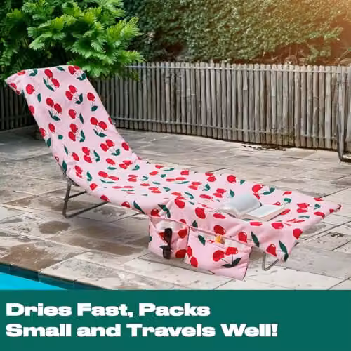 OHS Microfibre Quick-Drying Pink Beach Towel – 3