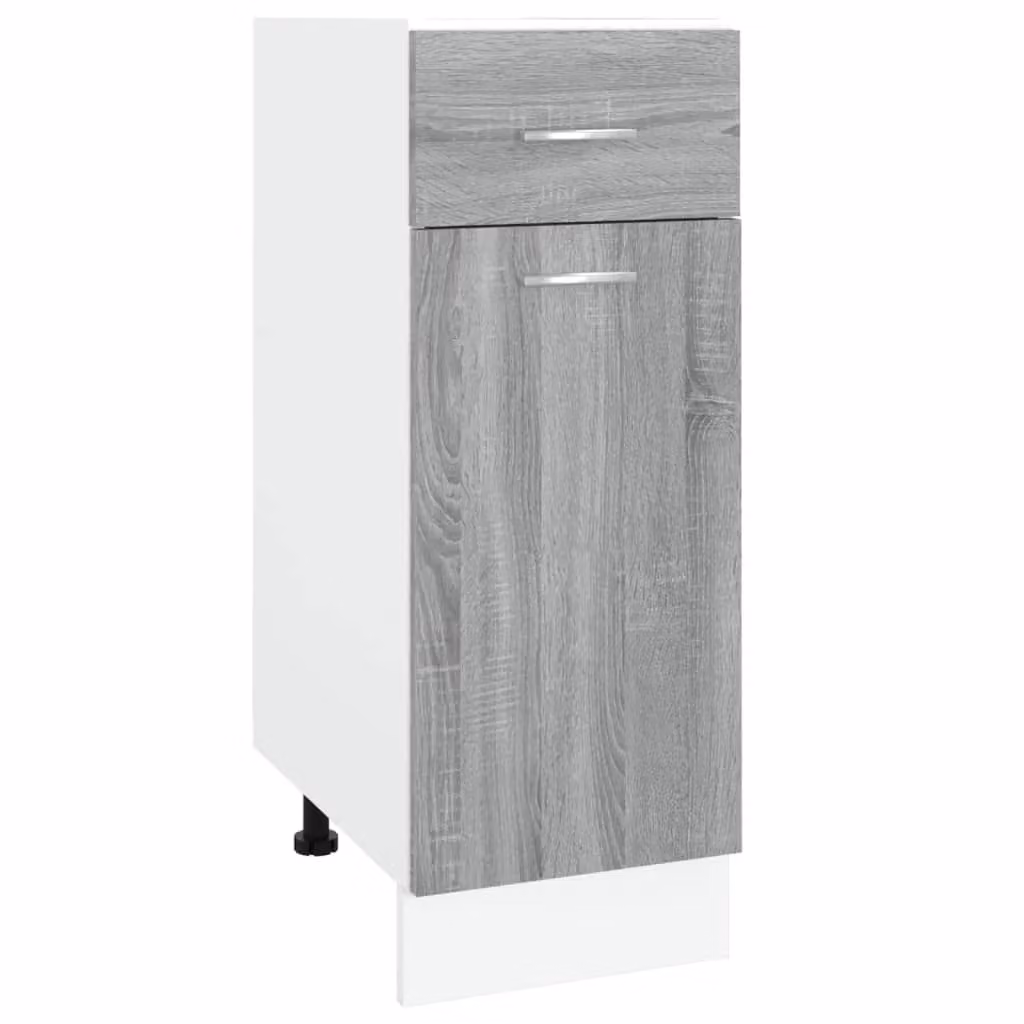 Berkfield Home Grey Sonoma Kitchen Base Unit with Drawers and Hinged Doors, W/D/H: 30 x 46 x 81.5 cm – 2