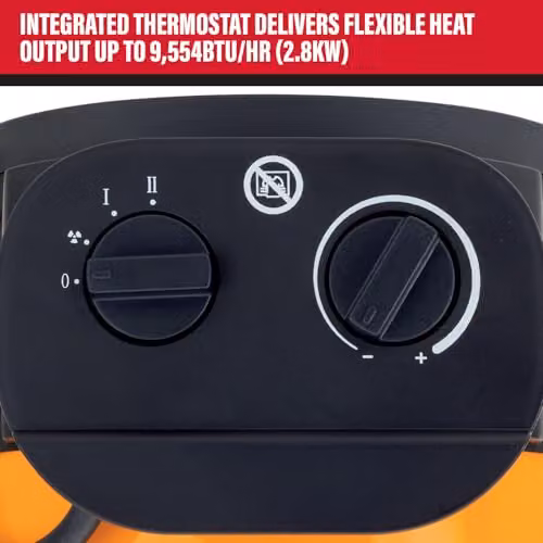 SIP FIREBALL Turbofan 3001 Ceramic Electric Fan Heater, 2800W, W: 26.5 cm, D: 21 cm, H: 29 cm, Orange and Silver – 2