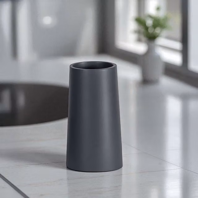Showerdrape Alto Grey Resin Bathroom Tumbler – 1