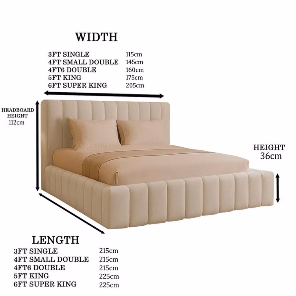 Desire Deco Kingston Modern Upholstered Storage Bed in Grey, W/D/H: 120 x 200 cm – 1