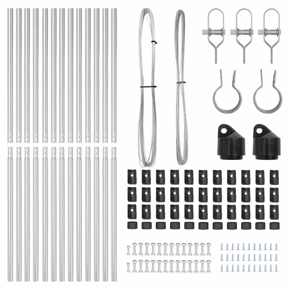 vidaXL Set of 26 Round Silver Steel Fence Posts – 2