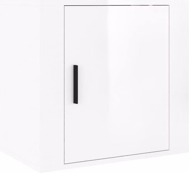 Berkfield Home Wall-mounted Bedside Cabinet in High Gloss White, W: 50 cm, D: 30 cm, H: 47 cm – 1