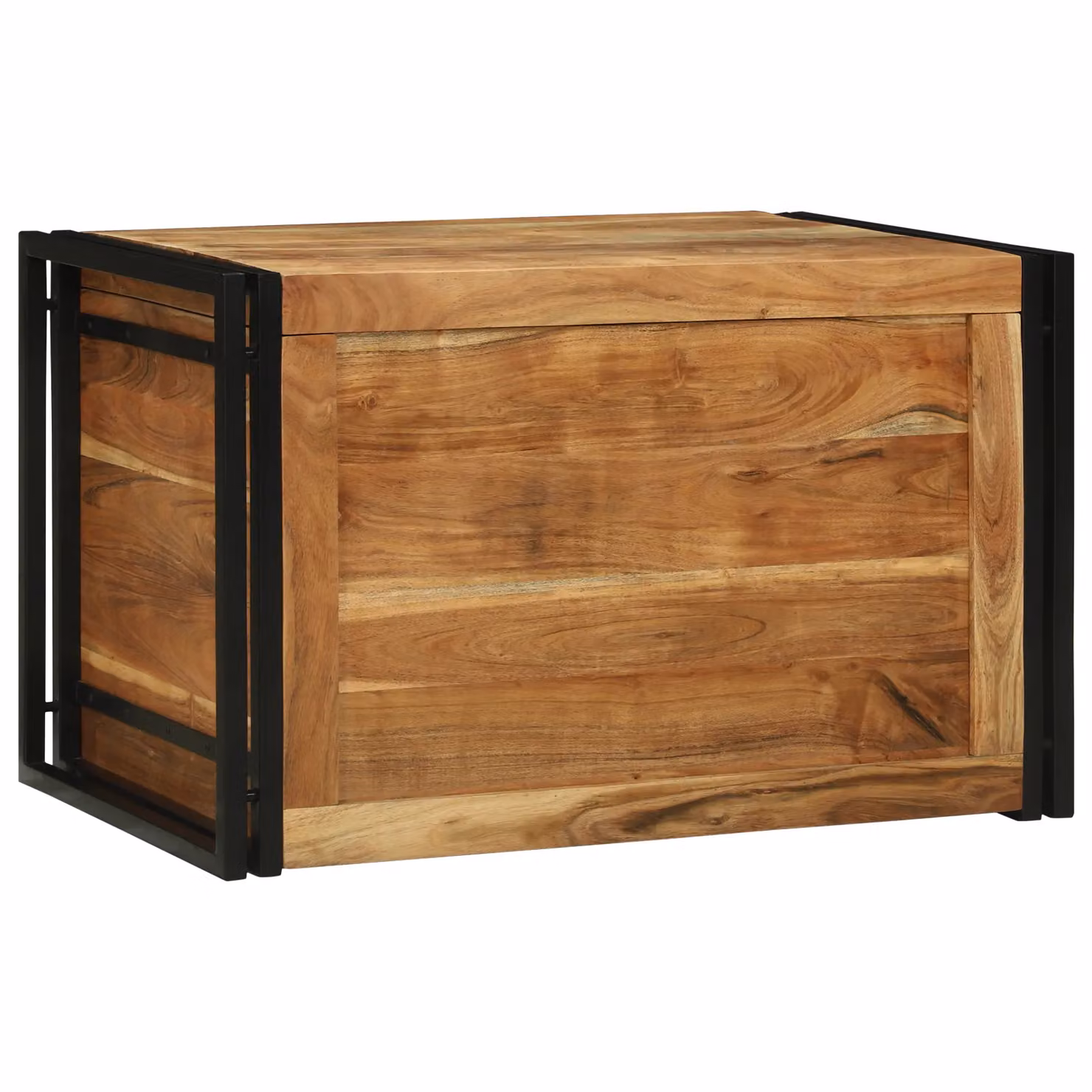 Berkfield Home Rustic Solid Acacia Wood Storage Box in Brown W/D/H: 80 x 50 x 50 cm – 3