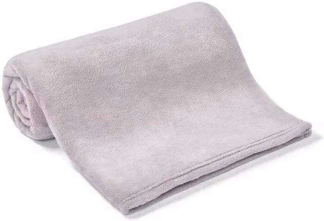 Brand Lab Silver Grey Teddy Fleece Blanket, W: 100 cm, D: 80 cm
