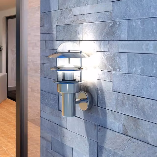 Berkfield Home Modern Stainless Steel Patio Wall Light in Silver