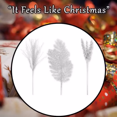 VFM e-Store Silver Christmas Decoration Pick with Varied Designs, H 75.2 cm x W 30.2 cm x D 11.5 cm – 6