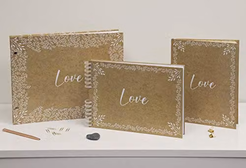 Exacompta Spiral-bound Photo Album with 50 Blank Pages and Kraft Paper Cover, Capacity for 150 Photos, W: 32 cm, H: 22 cm – 4
