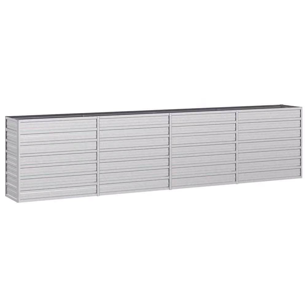 Berkfield Home Garden Galvanised Steel Raised Bed in Silver, W: 320 cm, D: 40 cm, H: 77 cm – 3