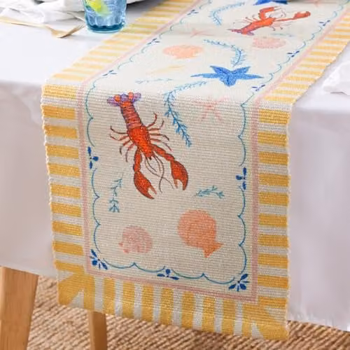 Riva Home Brunch Stripes Multicolour Striped Table Runner, W: 220 cm, D: 35 cm