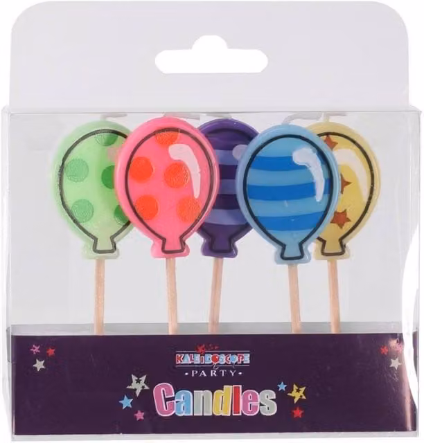 KDMD Balloon Shaped Round Wax Candles, 6 Pack, Multicolour – 1