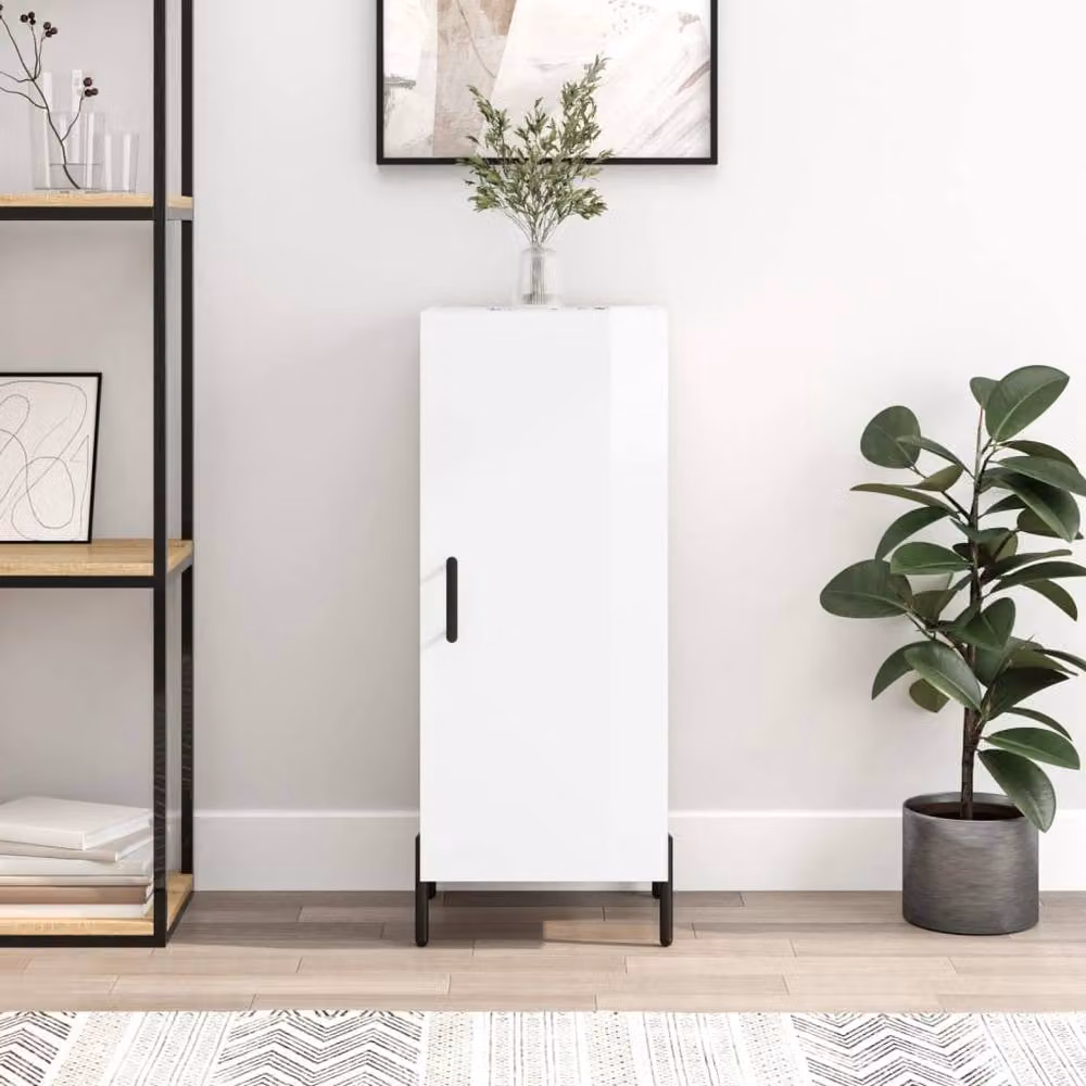 Berkfield Home High Gloss White Modern Sideboard W/D/H: 34.5 x 34.5 x 90 cm – 2