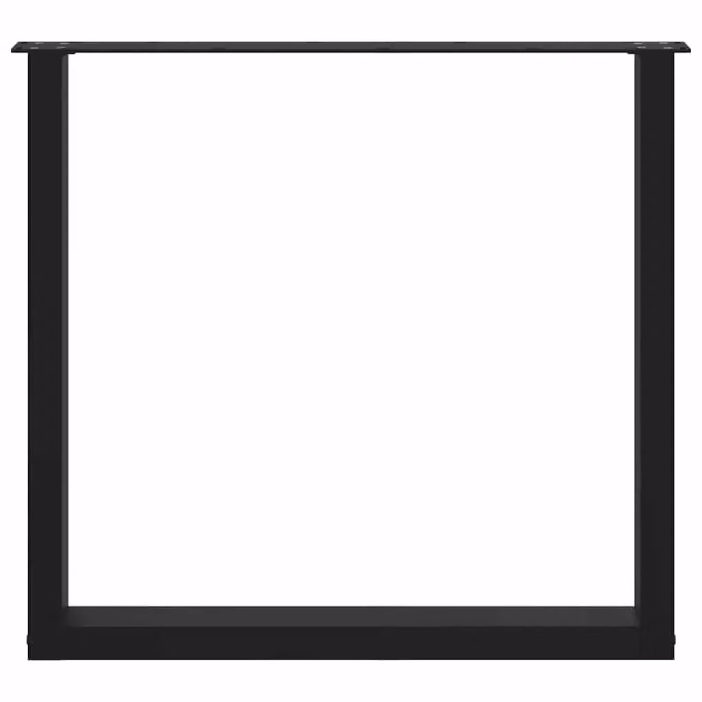 Berkfield Home U-Shaped Coffee Table Legs, 3 Piece Set, Black Steel, W: 80 cm, H: 72.5 cm – 4