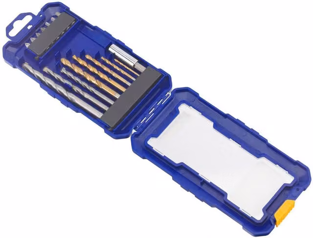 IRWIN 16 Piece Drill and Screwdriving Set with Drill Bits and Screwdriver Bits in Blue and Multicolour