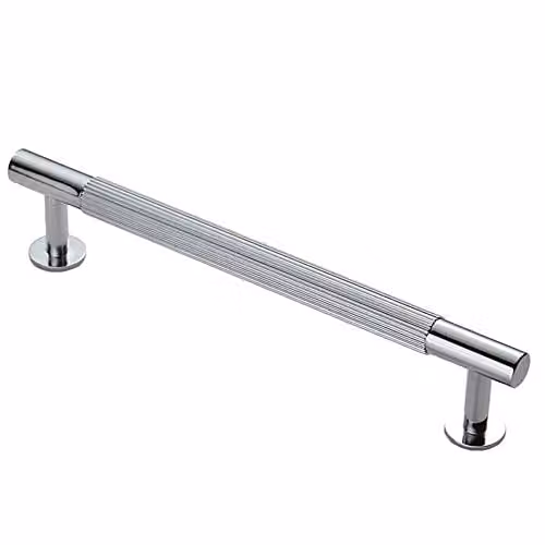 Loops Lined Bar Door Pull Handle in Polished Chrome, W/D/H: 190 x 13 x 19 mm