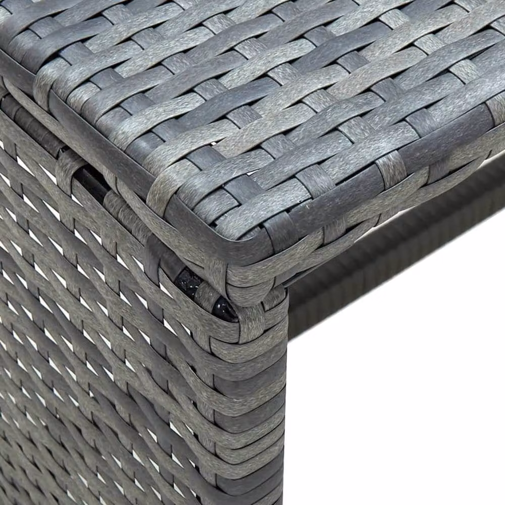 Berkfield Home Anthracite Poly Rattan Coffee Table in Black, W: 70 cm, D: 40 cm, H: 38 cm – 3