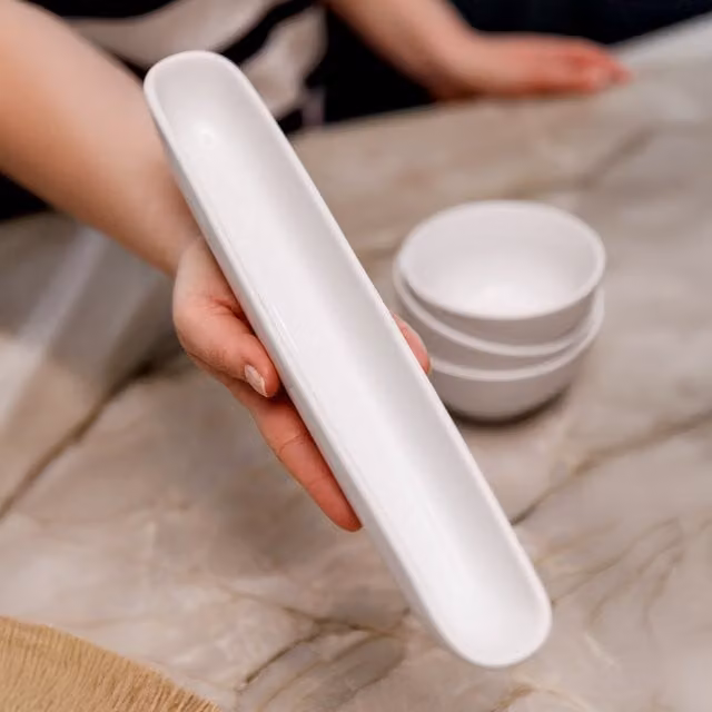 Mikasa Chalk White Porcelain Olive Dish