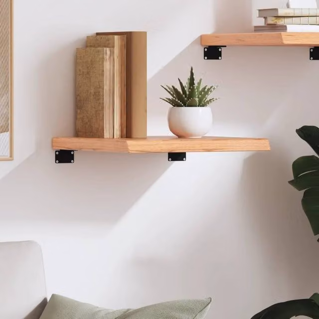 Berkfield Home Rustic Oak Wall Mounted Shelf, Light Brown, W: 40 cm, D: 40 cm, H: 40 cm