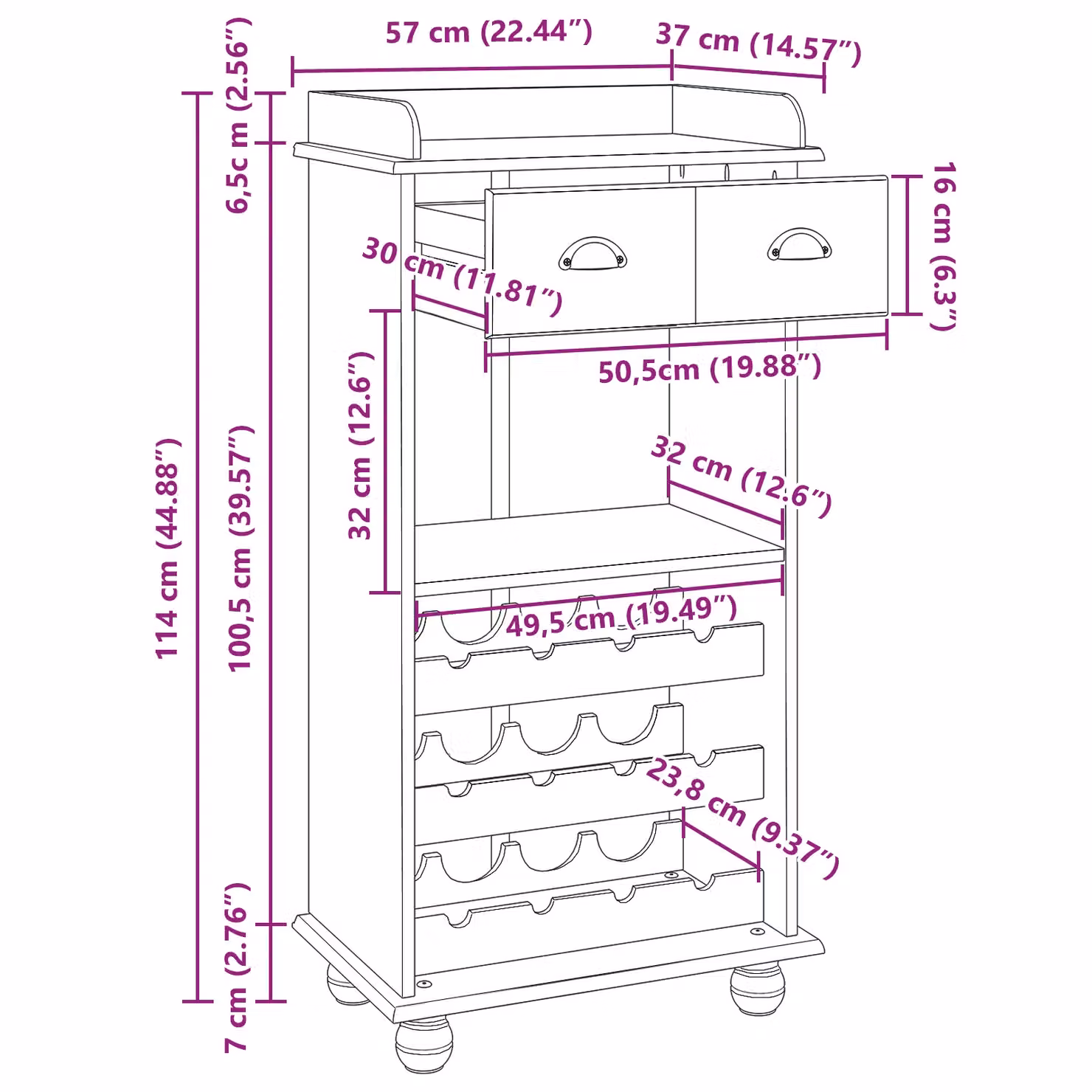 Berkfield Home ASKIM Wine Cabinet in Honey Brown Solid Pine Wood with 12 Bottle Holders – 3
