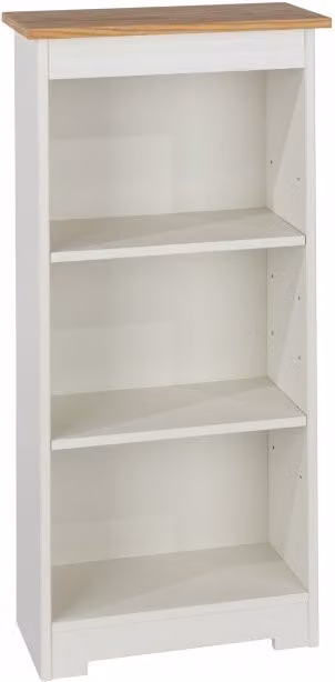 Core Colorado Low Narrow Bookcase in White and Oak