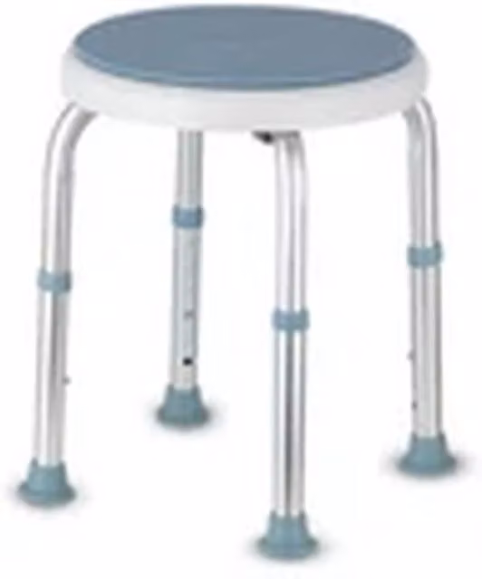 EONLION Blue Shower Stool with Rotating Seat and Height Adjustable Legs – 1