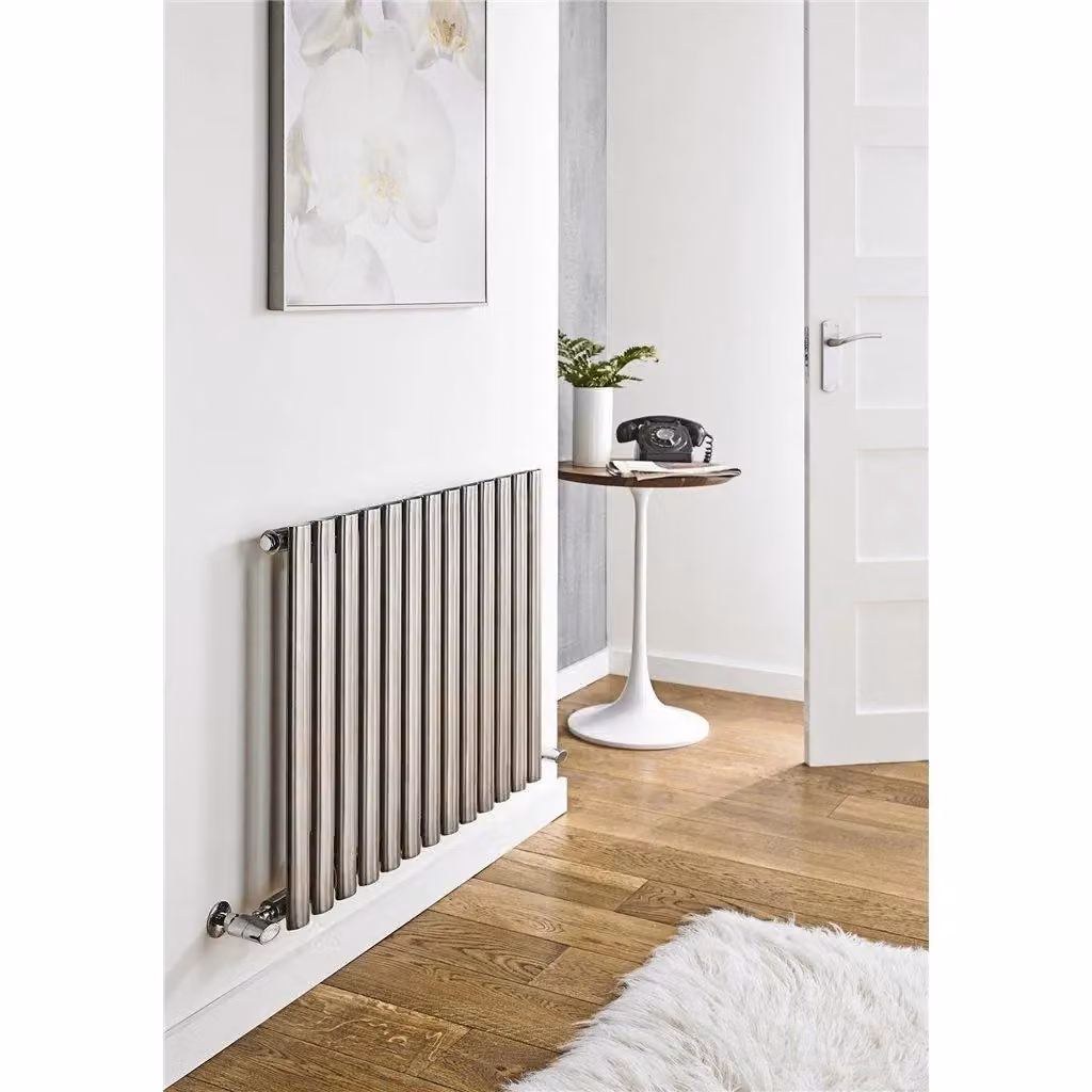Clifton Stainless Steel Horizontal Double Panel Radiator in Silver, H 60 cm x W 80 cm – 2