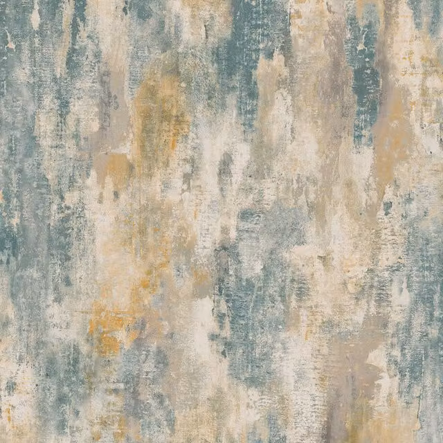 Grandeco Artisan Plaster Abstract Wallpaper in Petrol, Ochre and Multicolour