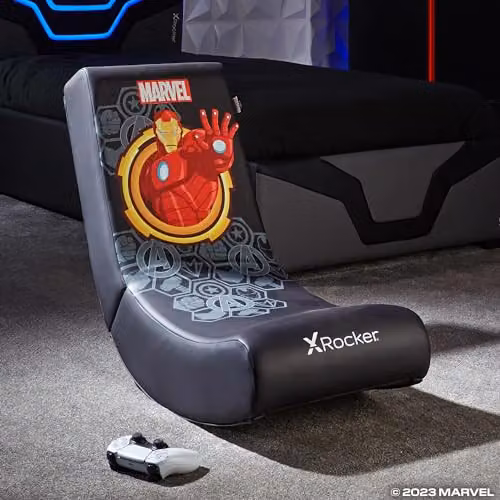 X Rocker Marvel Gold Floor Rocker Gaming Chair for Children
