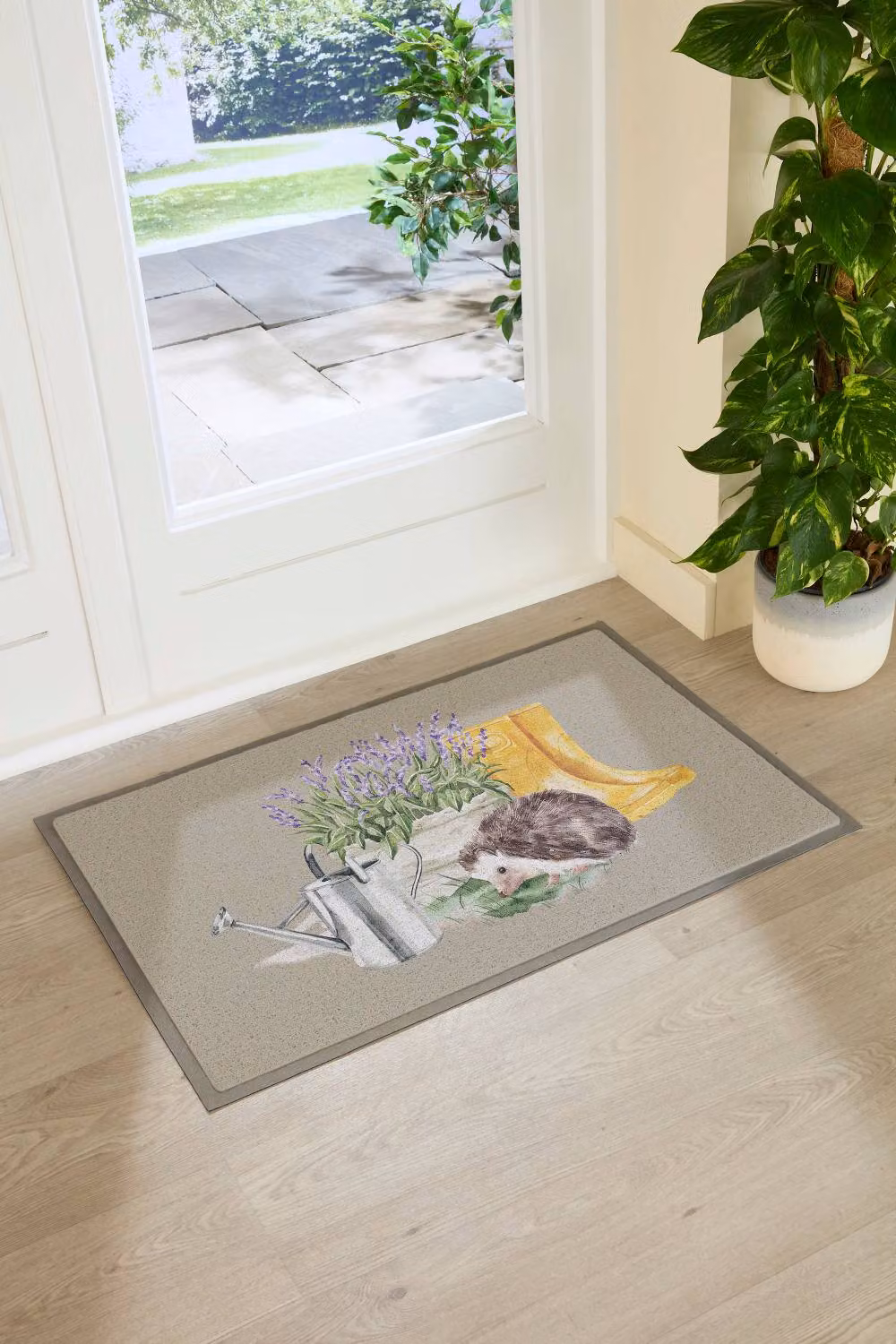 Artsy Mats Hedgehog Lavender Doormat in Beige, W: 60 cm, D: 90 cm – 2