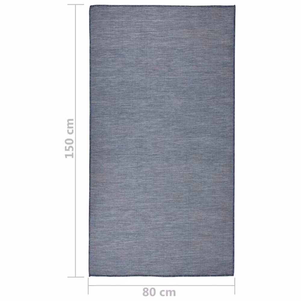 Berkfield Home Blue Outdoor Flatweave Round Rug, W: 80 cm, D: 80 cm – 3
