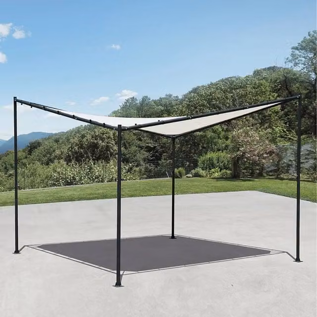 Primrose 3.5m Square Portable Steel Frame Sail Shade in Sand
